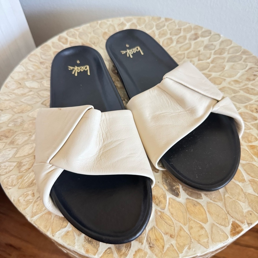 Beek Tori Off White Leather Slide Sandals size 9 - Picture 4 of 10